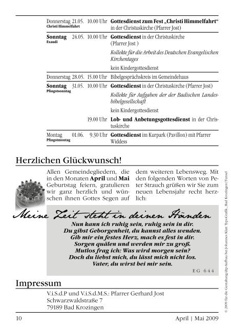 Gemeindebrief April/Mai 2009 - Evangelische Kirchengemeinde ...