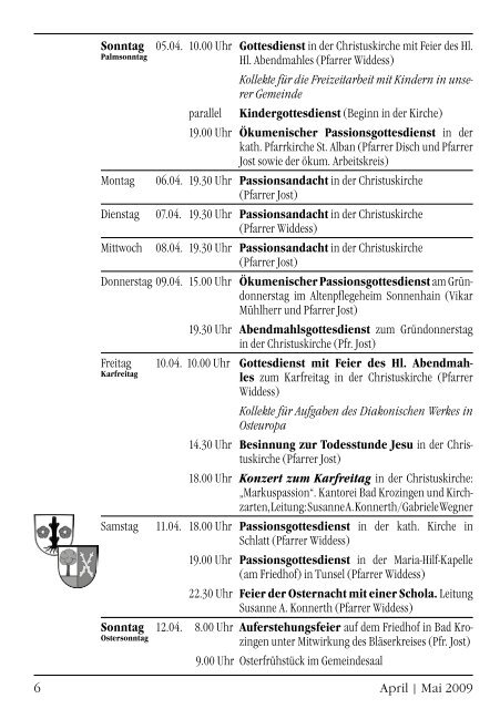 Gemeindebrief April/Mai 2009 - Evangelische Kirchengemeinde ...