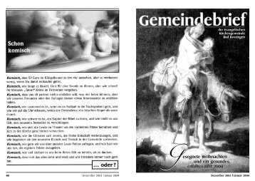 Gemeindebrief Dezember 2003/Januar 2004 - Evangelische ...