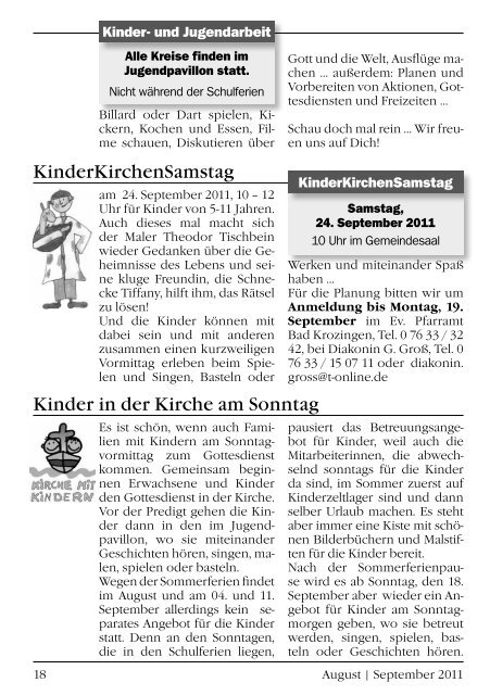 Gemeindebrief August/September 2011 - Evangelische ...