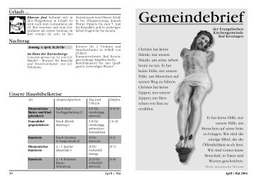Gemeindebrief April/Mai 2004 - Evangelische Kirchengemeinde ...