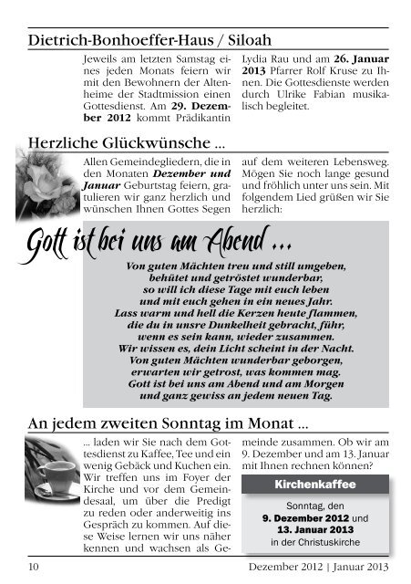 Gemeindebrief Dezember 2012/Januar 2013 - Evangelische ...