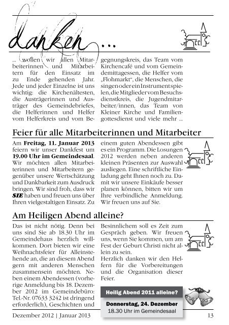 Gemeindebrief Dezember 2012/Januar 2013 - Evangelische ...