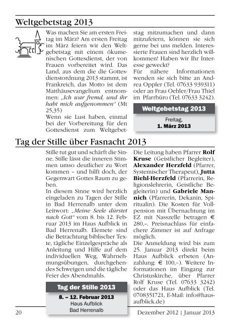 Gemeindebrief Dezember 2012/Januar 2013 - Evangelische ...