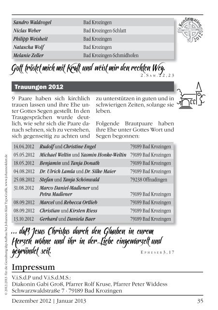 Gemeindebrief Dezember 2012/Januar 2013 - Evangelische ...