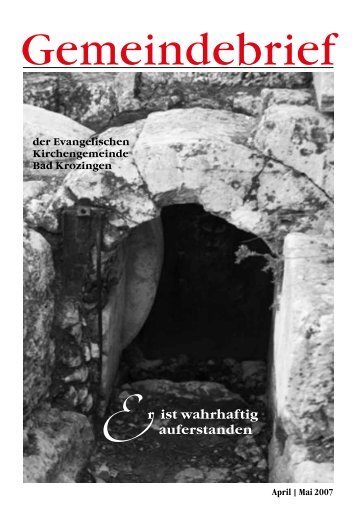 Gemeindebrief April/Mai 2007 - Evangelische Kirchengemeinde ...