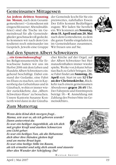 Gemeindebrief April/Mai 2007 - Evangelische Kirchengemeinde ...