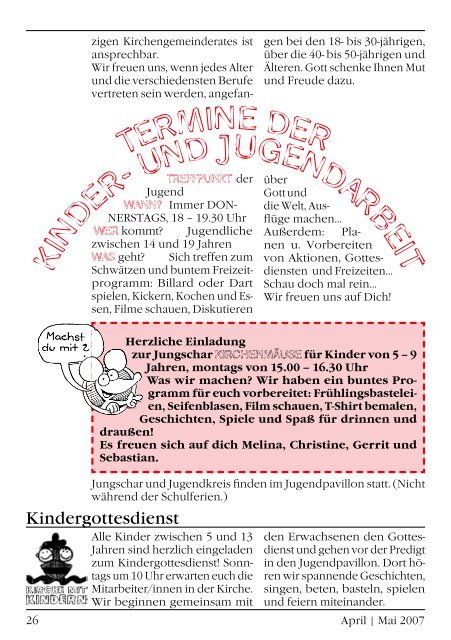 Gemeindebrief April/Mai 2007 - Evangelische Kirchengemeinde ...