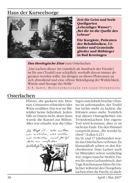 Gemeindebrief April/Mai 2007 - Evangelische Kirchengemeinde ...