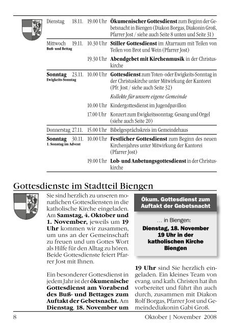 Gemeindebrief Oktober/November 2008 - Evangelische ...