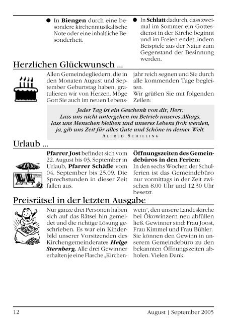 Gemeindebrief August/September 2005 - Evangelische ...