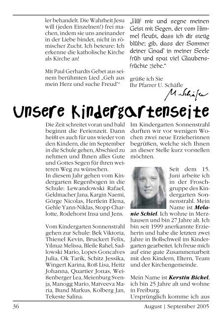 Gemeindebrief August/September 2005 - Evangelische ...