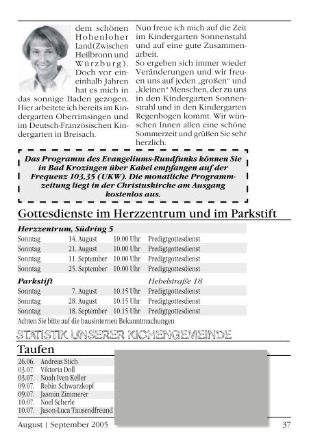 Gemeindebrief August/September 2005 - Evangelische ...