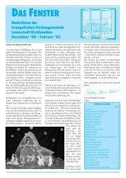 DAS FENSTER - Ev. Kirchenkreis Lüdenscheid Plettenberg