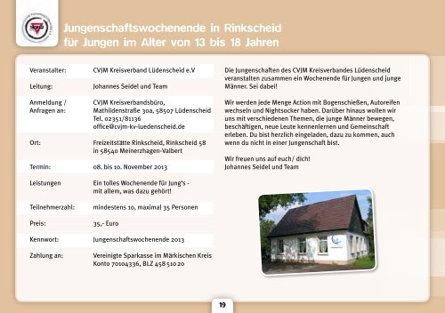 Freizeiten und Schulungen 2013 - Ev. Kirchenkreis Lüdenscheid ...