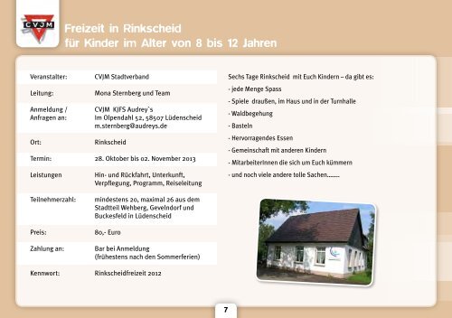 Freizeiten und Schulungen 2013 - Ev. Kirchenkreis Lüdenscheid ...