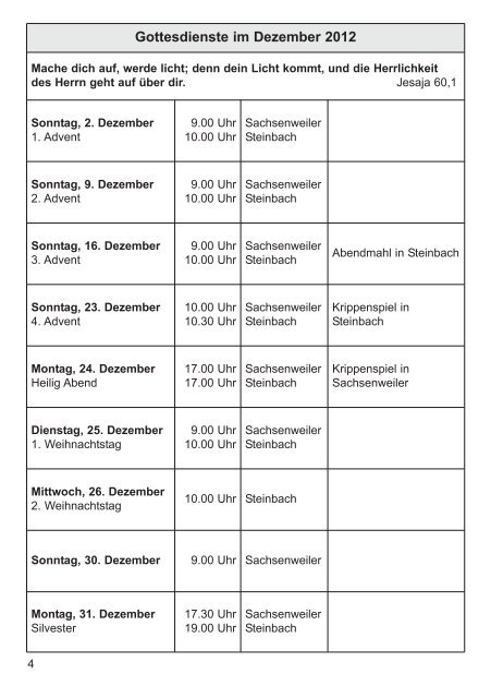 Dezember 2012 und Januar 2013 - Evangelische Kirchengemeinde ...