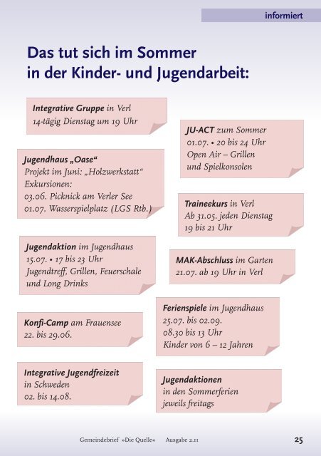 Juni Juli August Juni Juli August - Evangelische Kirchengemeinde ...