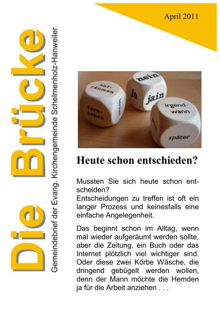 Heute schon entschieden? - Evangelische Kirchengemeinde ...