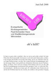 ob's hilft? - Evangelische Kirchengemeinde Winnenden