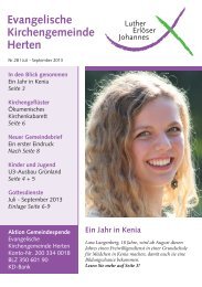 Gemeindebrief Juli - September 2013 - Ev. Kirchengemeinde Herten