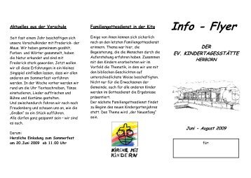 Info-Flyer 06-08 2009 - Ev-KiTa Mozartstrasse Herborn