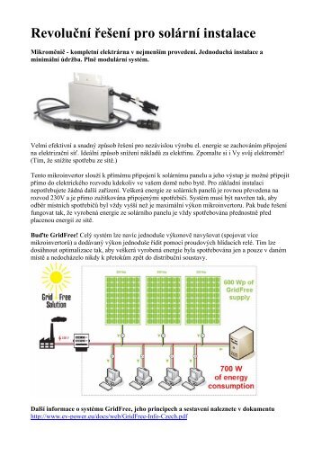 Gridfree info CZ - EV-Power