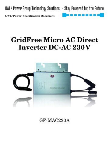 GridFree Micro AC Direct Inverter DC-AC 230V - EV-Power