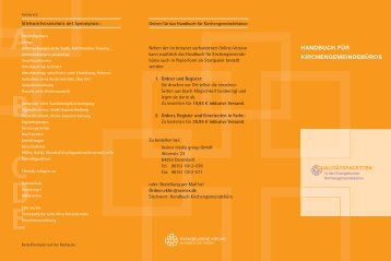 Flyer zum Handbuch für Kirchengemeindebüro