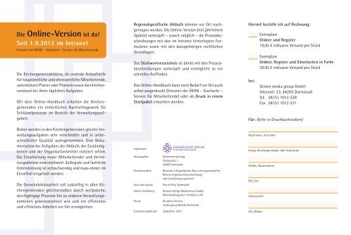 Flyer zum Handbuch für Kirchengemeindebüro