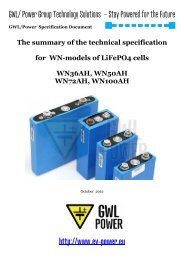 The summary of the technical specification for WN - EV-Power