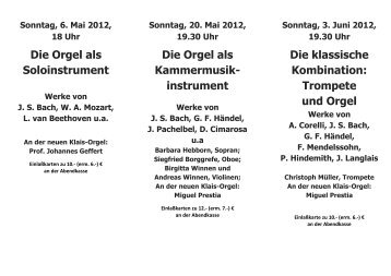 Konzerte und Gottesdienste mit der neuen Klais-Orgel im ...