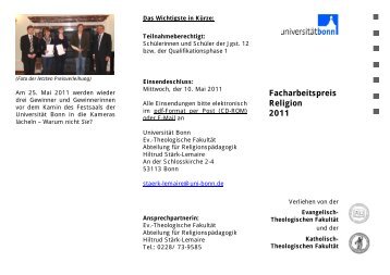 Flyer zum Facharbeitspreis - Evangelisch-Theologische Fakultät ...