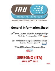 26th 100km World and European Championships, Seregno (ITA)