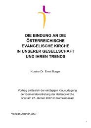 die bindung an die österreichische evangelische kirche in unserer ...