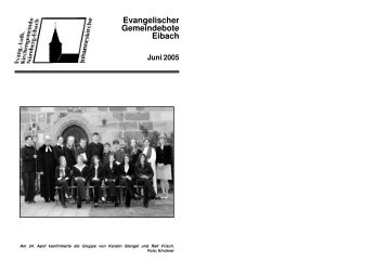 Evangelischer Gemeindebote Eibach Juni 2005 - Evang.-Luth ...