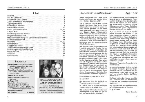 Evangelischer Gemeindebote Eibach Juli 2005 - Evang.-Luth ...