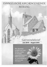 Gemeindebrief - Evangelische Kirchengemeinde Merzig