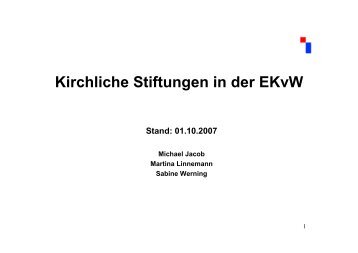 Kirchliche Stiftungen in der EKvW - Evangelische Kirche von ...