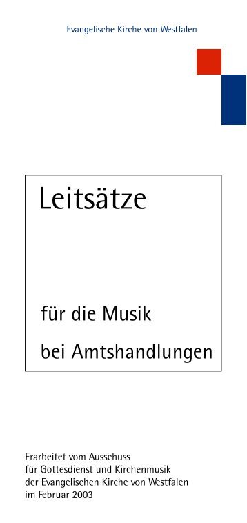 Leitsätze für die Musik bei Amtshandlungen - Evangelische Kirche ...