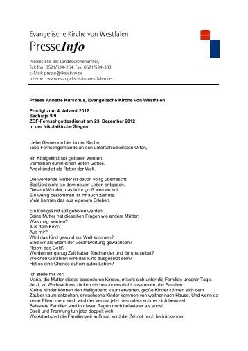 Predigt von Annette Kurschus - Evangelische Kirche von Westfalen