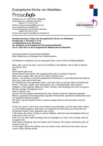 Predigt von Präses Annette Kurschus im Gottesdienst zum ...