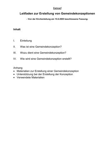 Leitfaden zur Erstellung von Gemeindekonzeptionen - Evangelische ...