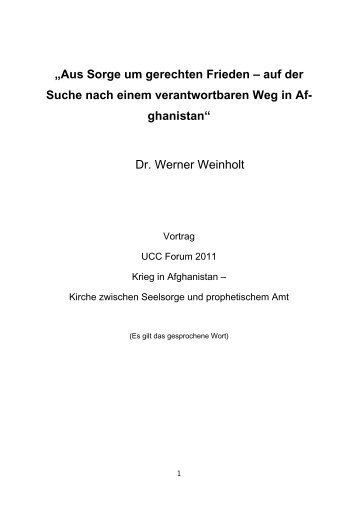 Dr. Werner Weinholt - Evangelische Kirche von Westfalen