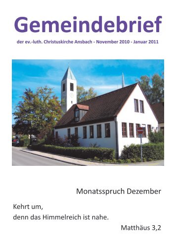 Dezember 2010 bis Januar 2011 - Christuskirche Meinhardswinden