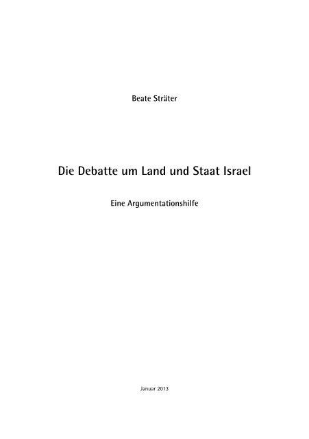 Die Debatte um Land und Staat Israel (PDF) - reformiert-info.de