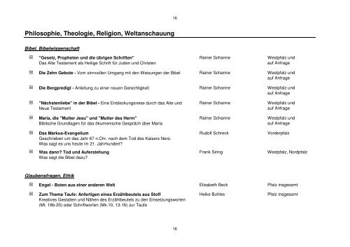 Philosophie, Theologie, Religion, Weltanschauung - Evangelische ...