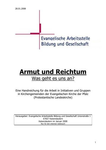 Armut und Reichtum_Arbeitshilfe28_01 - Evangelische Arbeitsstelle ...