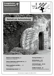 2010: Ausgabe 1 - Evangelische Pfarrgemeinde Dornbirn