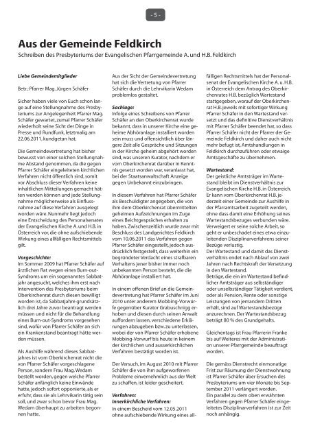 Ausgabe 3 - Evangelische Pfarrgemeinde Dornbirn
